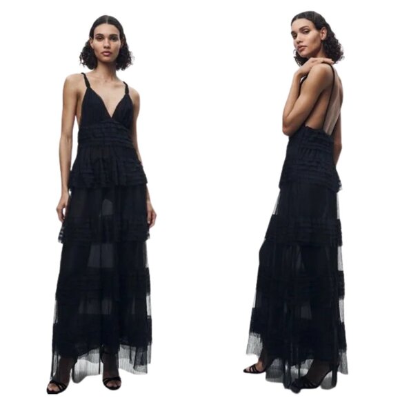 ZARA Ruffled Tulle Tiered Dress. Size Small. Blogger Fave! - Picture 7 of 7